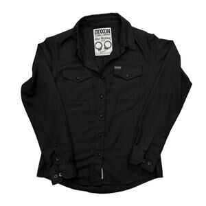Dixxon Flannel Co “The Outlaw 2020” Womens Black Flannel Shirt Size M Biker Punk